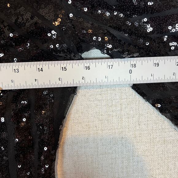 Windsor Deep V Neck Size S Little Black Dress Sequins Homecoming Going Out Mini - Picture 5 of 9